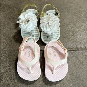 Old Navy Baby-Stepping Stones Sandals Size 1c Pink & White